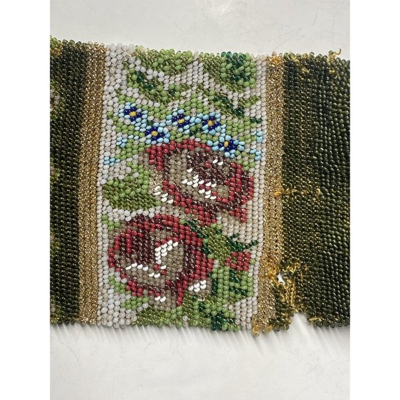 Antique Victorian Drawstring Beaded Purse 19th C. Art Nouveau Bag Glass - Picture 13 of 16